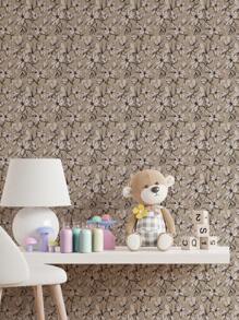 1 pièce Papier peint rétro à motif floral épaissi, autocollant mural amovible imperméable, convient pour la chambre d'enfants, la chambre à coucher, la garderie, la décoration murale du salon, le cabinet, le renouvellement du mobilier