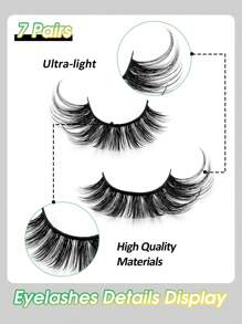 Rikuaild Cat Eye Eyelashes 7 Pairs Fluffy False Eyelashes Fox Eye Lashes Faux Mink Lashes Natural Look Eyelashes Lash Extension Makeup