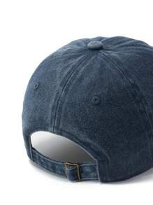 1pc Unisex Adjustable Light Gray Washed Fabric Strap Outdoor Fashion Baseball Cap