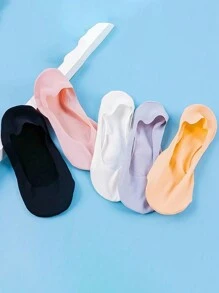 女士隐形袜子透气夏季冰丝短袜防滑硅胶圆点无缝可切割船袜女童女士 - 彩色 - 查看 3