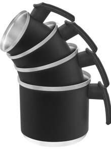 Aluminum Mug Set 4 Pieces Colored Mug - 復古黑 - 查看 3