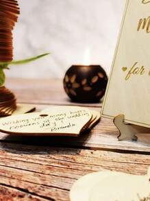 72 件木质心形留言簿 - 完美的婚礼接待装饰和回礼