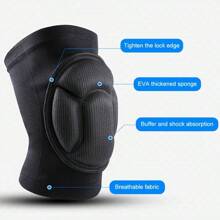 Joelheiras Acolchoadas de Espuma Reforçada, Anti-Colisão e Absorção de Choque, Adequadas para Casa, Esportes, Fitness, Yoga, Pilates, Jardinagem, Dança, Proteção de Joelho - Preto - Visão 3