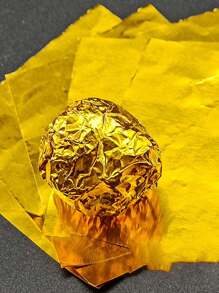 100PCS Gold Aluminum Foil Wrappers, For Chocolate Candy Packaging,DIY Party Wedding Birthday Christmas Accessories, Lollipop Card Decorations
