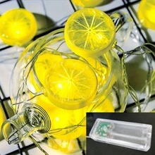 3M 20 LED 灯串水果柠檬室内室外氛围圣诞花园装饰电池灯派对房间装饰防水灯串由电池盒供电不含电池