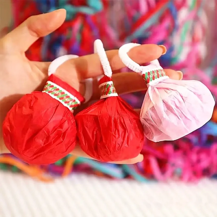 10 Pieces Of Red Paper Firecracker Magic Rope, With 20 Colorful Tassels ...