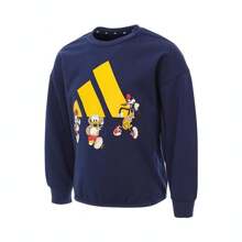 Adidas 2025 bé trai áo len dệt kim có mũ trùm đầu LK DY MM SWT JD4550 - Màu xanh hải quân - Xem 2