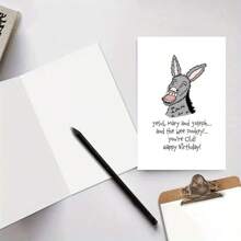 1pc Special Celebration Donkey Card With Envelope, Premium Paper Greeting Card For Family, Friends, Son, Daughter, Girlfriend, Classmate - All Occasions, Lovely Wishes