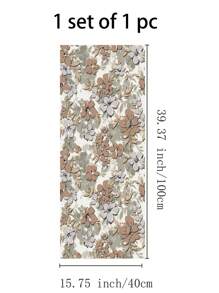 1 pièce Papier peint rétro à motif floral épaissi, autocollant mural amovible imperméable, convient pour la chambre d'enfants, la chambre à coucher, la garderie, la décoration murale du salon, le cabinet, le renouvellement du mobilier