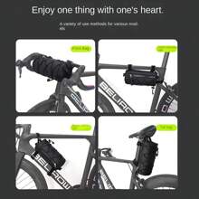 Bicycle Package Mountain Bike Front Beam Package Tube Tail Bag Waterproof Multi-Functional Riding Bag Portable Multi-Purpose Front Compact Package Body Travel Good Partner Highly Attractive Level Package Body Compact Round Easy To Carry With Shoulder Bag Use