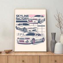 1 pièce Affiche murale sans cadre 1 pièce Affiche Rétro de voiture JDM cool, impression rétro sur papier imperméable de haute qualité, autocollant pour décoration murale de la maison, style moderne vintage avec ou sans cadre - Multicolore - Voir 8