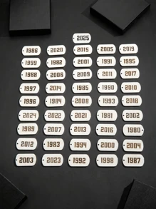 1 Pc Personalized New Stainless Steel Rectangular Nameplate Birth Year Number Necklace For Boys Stainless Steel Age Year Number Necklace Personalized Birthday Gift