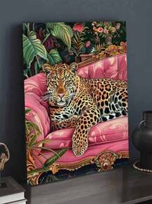 1 Set Vintage Leopard personalisiertes DIY digitales Ölgemälde Set, sorgfältig gefertigtes Ölgemälde, Verwendung von Farben, um Ihre Persönlichkeit auszudrücken, wähle ein Ölgemälde aus, um deinen Raum zu dekorieren, Verwendung von Farben, um das Leben zu dekorieren und die Persönlichkeit auszudrücken. Komm und starte deine Kunstereise. 40*50cm