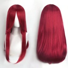 40英寸短款合成假发，带刘海，男女通用，适合男士佩戴，层次感直发，无胶耐热纤维，高密度，外观自然