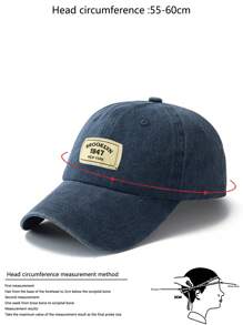 1pc Unisex Adjustable Light Gray Washed Fabric Strap Outdoor Fashion Baseball Cap