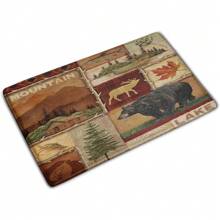 Rustic Moose Bear Bath Mat, Cabin Lodge Rug Forest Animal Deer Country Bathroom Rug Retro Lodge Decor Mat For Indoor Outdoor - Bear - View 4