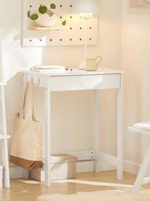 SoBuy FWT43-N Escritorio con Un Cajón y 3 Percheros Mesa de Ordenador de Estilo Industrial 60x40x77 cm ES Mesa Escritorio Silla de Oficina Muebles de Oficina en Casa, Mobiliario de estudio Caqui estilo nórdico, estilo sencillo 60x40x77 cm