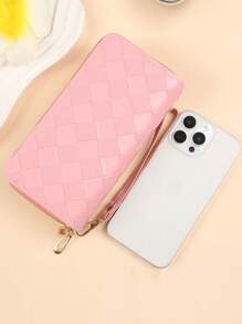 Card Holder Wallet Credit Card Case - Double Layer Women Clutch - Evening Bag - Large Capacity - Solid Color Multi Card Women Wallet - Multifunctional Zipper Quilted Wallet With Strap - Portable Card Holder Coin Purse - Phone Pouch Handbag Gift For Girlfriend Wife Birthday Organized Daily Use For Women Wallet Purse Wallet Long Wallet
