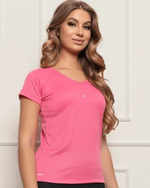 Kit de 2 Camisas de Treino Academia Feminina DryFit - Blusas de Academia Feminina Confortável Manga Curto Gym - Camisetas de Academia Feminina - Cinza - Visão 4
