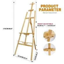 Lucn Cavalletto regolabile 1,5 m/1,75 m, cavalletto da studio per pittura e disegno, supporto pieghevole per opere d'arte, cavalletto a forma di A in legno per lavagna da disegno per matrimoni (150 cm/175 cm), articoli per la scuola, forniture scolastiche