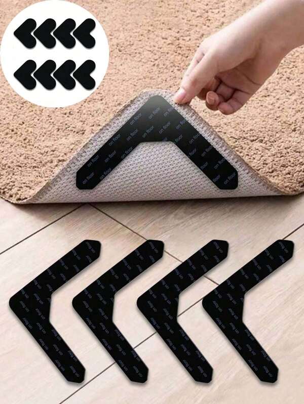 30 Pcs Rug Tape Hardwood Floor No Damage, Non Slip Rug Pads Double Sided Carpet Tape For Area Rugs, Rug Corners To Hold Rug Down, Non Slip Rug Gripper For Hardwood Floors And Tiles