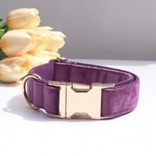 Multiple Colour Velvet Personalise Dog Collar Engraved Pet Name Plate Metal Buckle,Wedding Puppy Gift,Gold,Stylish,Soft And Does Not Harm The Skin,Colorful,Vintage,Simple,Unisex,Casual,Cuties,Custom,Personalized,Unique,Boyfriend,Girlfriend,Dad,Mom,Family,Friends,For Anniversaries,For Birthdays,For Graduation,For Prom,For Party,Gold Jewelry,Ideal Gifts For Him,Ideal Gifts For Her