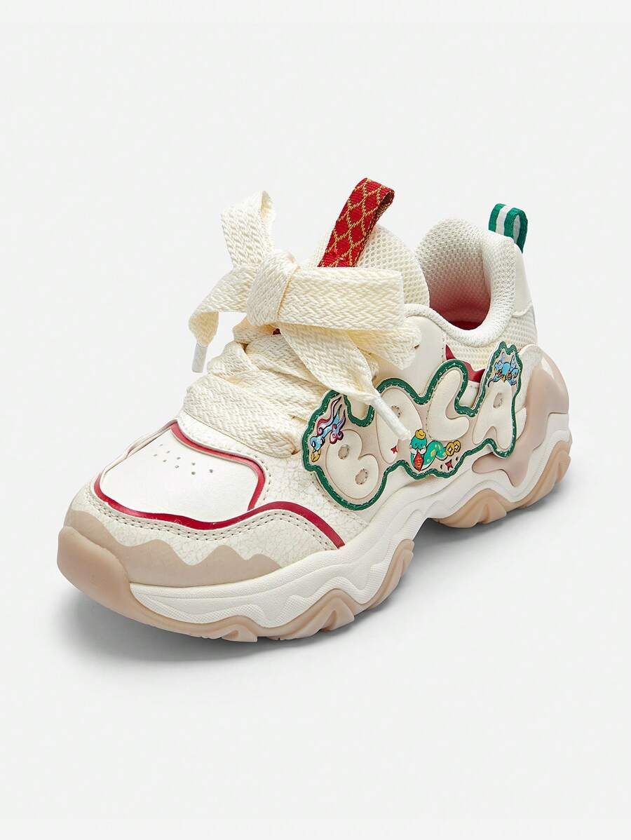 Balabala Girls' Sweet And Breathable Sneakers, Spring/Fall - Beige - View 1