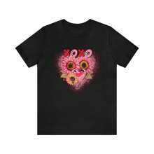 Valentine's T-Shirt- Distressed Look-XOXO- Beautiful Sunflowers And Hearts Print