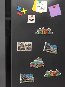 1 pezzo Calamita decorativa per frigorifero con il simbolo di Roma, Italia, souvenir 3D per decorazione domestica, articoli scolastici, ritorno a scuola