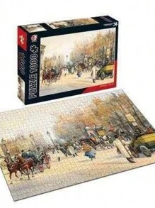 1000 sztuk Puzzle Velvet Texture Space Adult Toy Jigsaw Puzzle, Guy Orlando Ross Malarstwo "Boulevard Des Capucines" W Paryżu, Słynny Artysta Malujący Puzzle, Wysokiej Jakości Wymagająca Puzzle, Idealne Na Noce Gier