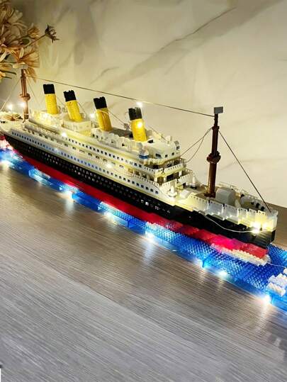 圣诞装饰 DIY 游轮模型积木拼图玩具、微型积木组装套装、装饰小雕像、圣诞节/复活节/生日礼物冬季礼物彩色积木、积木、男孩玩具、拼图、男孩礼物、迷你积木、圣诞礼物男孩、男孩玩具、男孩玩具、积木