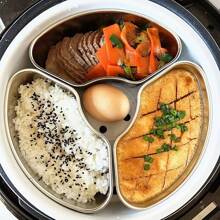 3pcs/4pcs Stainless Steel Steamer Set - Fan-Shaped Steamer Box, Steaming Plate, Compatible With Rice Cooker, Wrinkle-Resistant, Heat-Resistant, Dishwasher Safe, Cooking And Dining Accessories Without Electricity Required