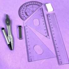 KIT Compass With Rulers Rubber And Graphite Drawing Set School Compass Square Protractor - 附標尺的指南針 - 查看 2