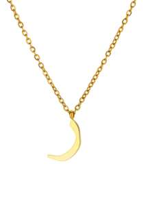 1 pieza Collar con colgante de letra árabe de moda para mujeres y hombres, color dorado, de acero inoxidable, joyería islámica para el cuello