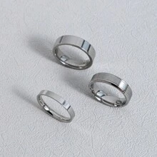 1Set(3pcs) Fashionable Simple Charm Stainless Steel Ring For Men, Woman,Couples, Daily Wear And Parties For Father Mother Dad Husband Wife Boyfriend Girlfriends Father's Day Birthday Gift Stackable Ring Statement Band Jewelry Size 5-12