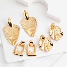 Exaggerated Dramatic Leaf & Heart Loop Chandelier Earrings, Personalized Circular Disc Earrings