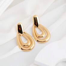 Exaggerated Dramatic Leaf & Heart Loop Chandelier Earrings, Personalized Circular Disc Earrings