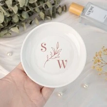 1 件个性化戒指盘，首字母戒指盘，定制珠宝盘，婚礼戒指架，订婚礼物，婚礼礼物，新娘送礼会礼物 - 白色 - 查看 4