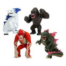 Burago Monster vs. Kong 2 Legierung Spielzeugskulpturen König Kong Narbenköning Schneedämon Figur perfektes Weihnachts- und Geburtstagsgeschenk für Sammler Dekoration für den Schreibtisch