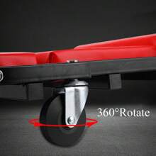 Foldable Garage Mobile Mechanics Creeper Bench 2 In 1 Workshop Trolley Padded Car Repair 360° Rotating Resting Board Stool - Red - View 4