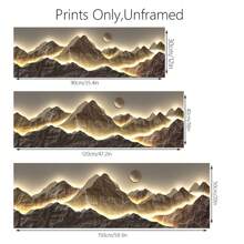 BAEMEFLE 1 无框帆布海报，日照金山风景家居装饰，豪华帆布风景艺术装饰，墙艺术，房间装饰用品，家居壁画，客厅、卧室和家庭办公室的抽象墙艺术装饰 - 高清打印，完美的礼物创意