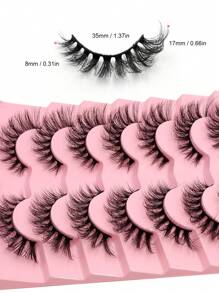 7 Pairs Natural Look Faux Mink False Lashes 3D Volume Fake Eyelashes Easy To Wear - Perfect For Daily Use And Romantic Dates - Natural Lashes - View 5
