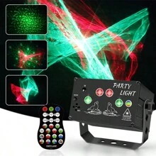1pc DJ Party Stage Laser Light, Aurora Effect RGB Sound Activated Disco Handheld Torch With Remote Control, Music Performance Projector For Indoor Birthday Halloween Christmas Party Karaoke Club KTV Dance - Black - View 3
