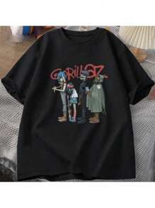 Shirt Slim Premium Streetwear American Band Rock And Roll Comfortable - màu đen - Xem 1
