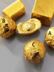 100PCS Gold Aluminum Foil Wrappers, For Chocolate Candy Packaging,DIY Party Wedding Birthday Christmas Accessories, Lollipop Card Decorations