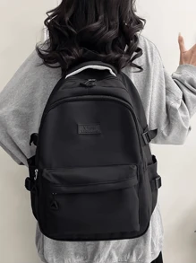 Baila Morena Unisex School Backpack Fabric Multiple Compartments Large Capacity Adjustable Strap Multi-Pockets Internal Compartment - màu đen - Xem 3