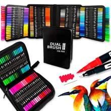 1 Set Of 168 Colors Marker Pens, Dual-Tips Colored Drawing Pens For Painting, Student Art Supplies Back To School