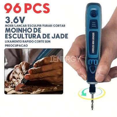 50000-100000-15000r Mini Esmerilhadeira Sem Fio Conjunto De Elétrica Polidora Kit De Perfuratriz