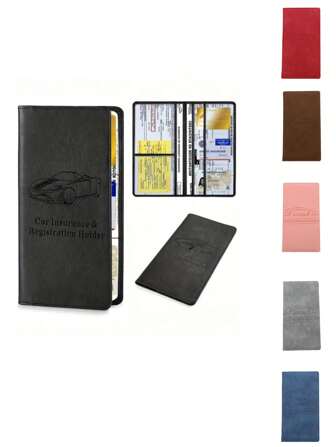 Premium Faux Leather Car Document Holder - Stylish Organizer For Men & Women - Securely Stores Insurance, Registration & Manuals - Glove Box Ready, Compact