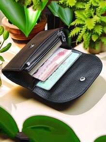 1 Portamonete multifunzionale con texture di litchi, mini portafoglio piccolo con porta carte, in pelle PU morbida